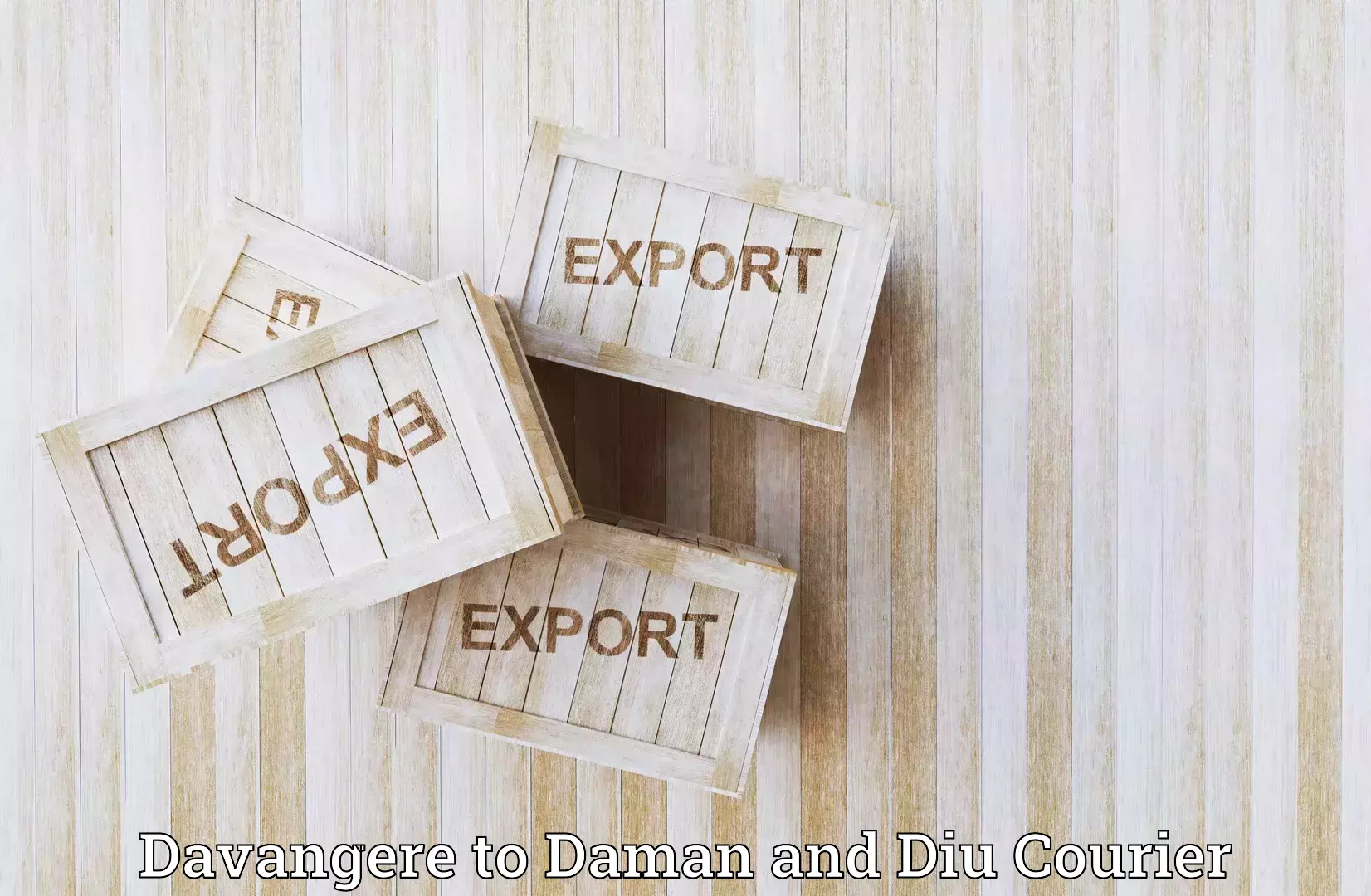 Custom courier packaging Davangere to Daman and Diu