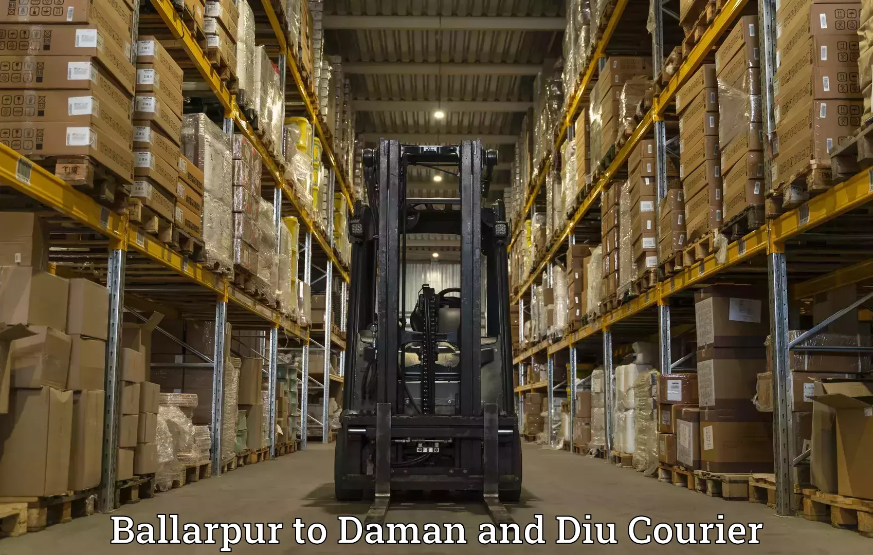 Express logistics service Ballarpur to Daman and Diu