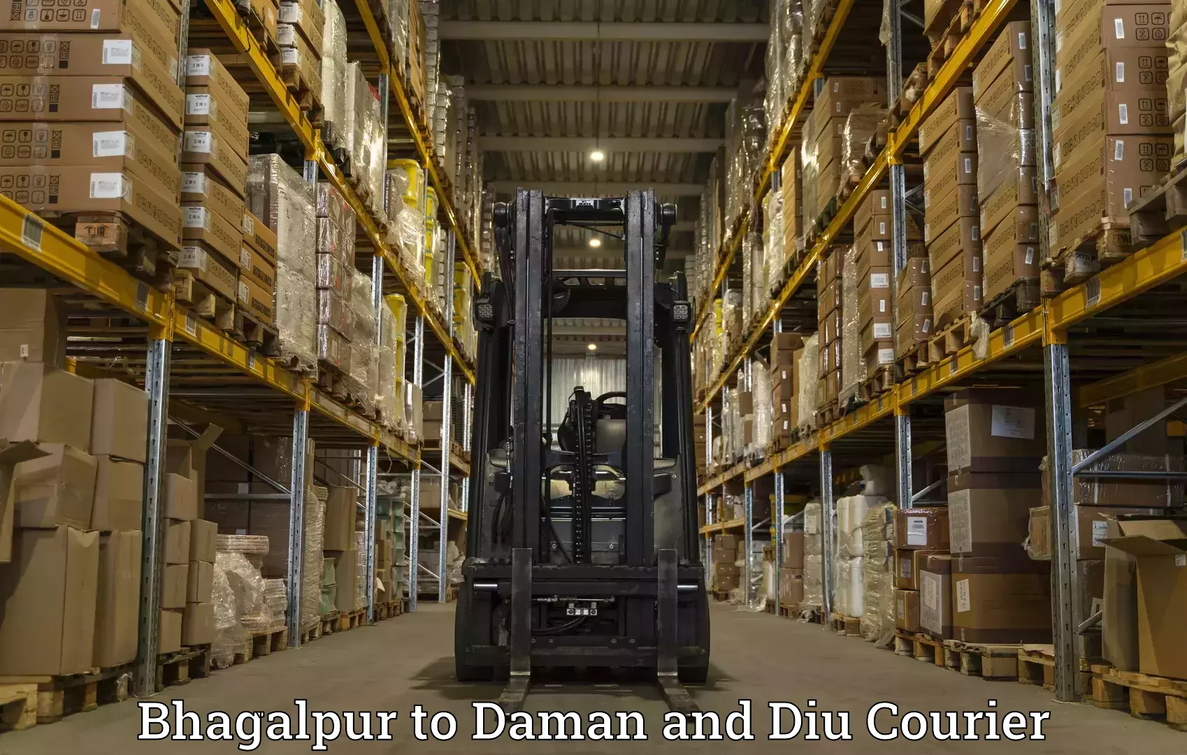 Advanced courier platforms Bhagalpur to Diu