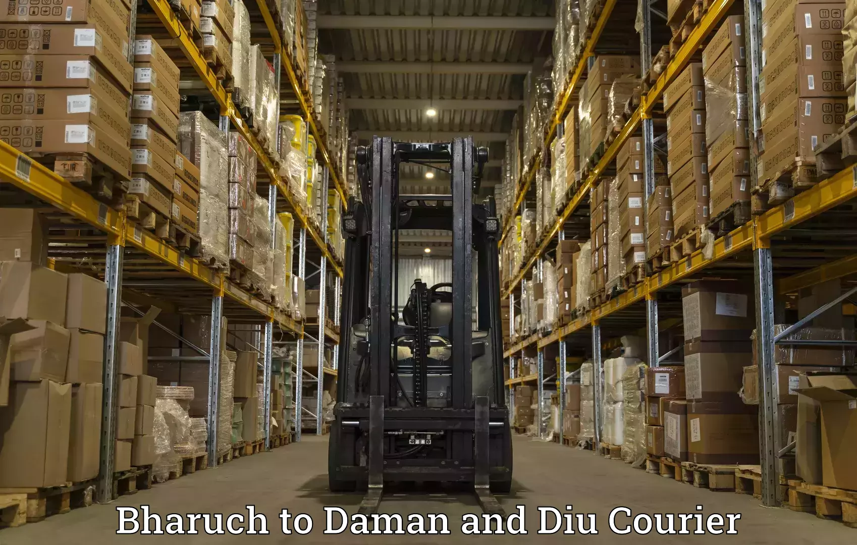 Punctual parcel services Bharuch to Daman and Diu