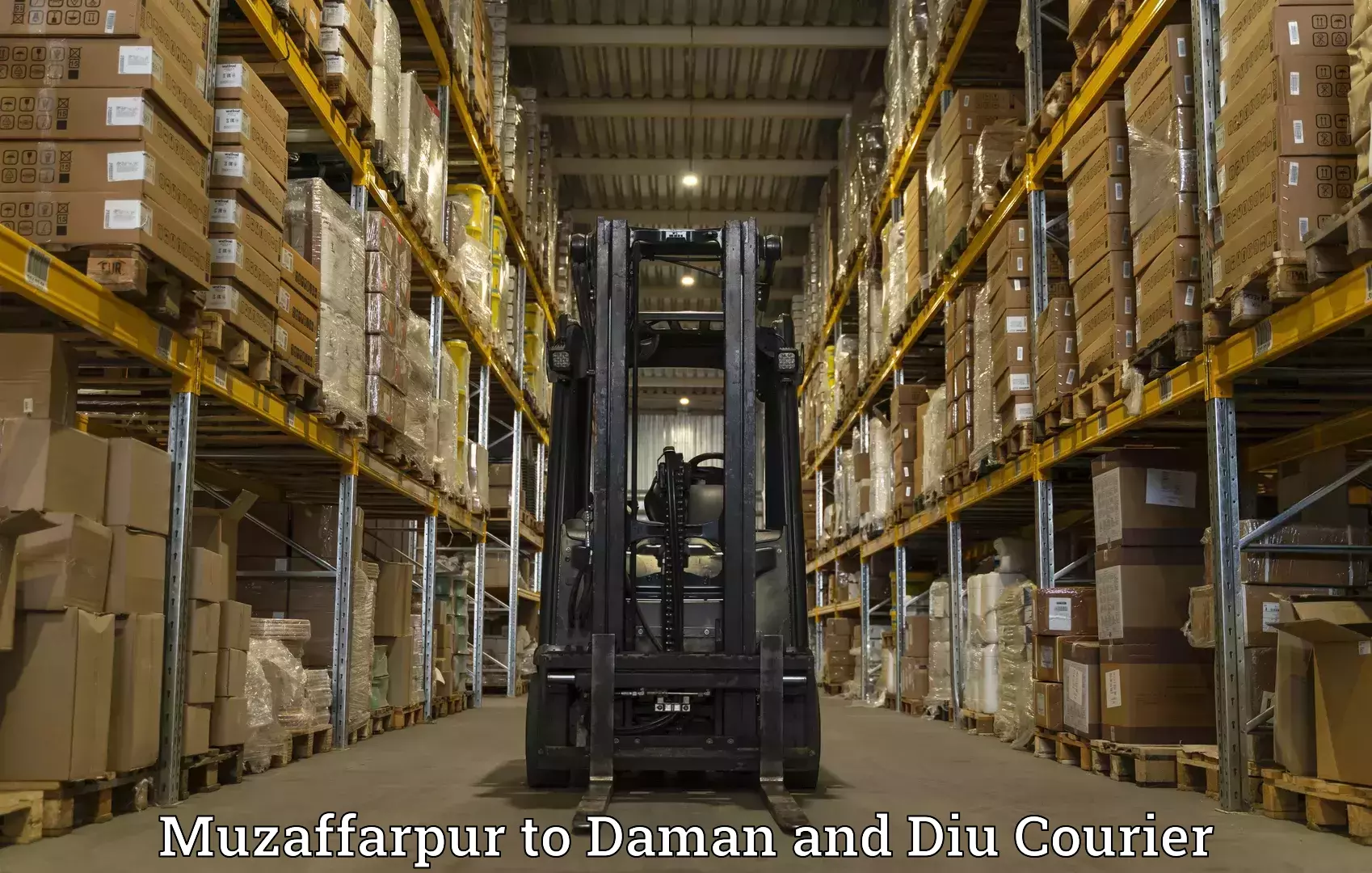 Special handling courier Muzaffarpur to Diu