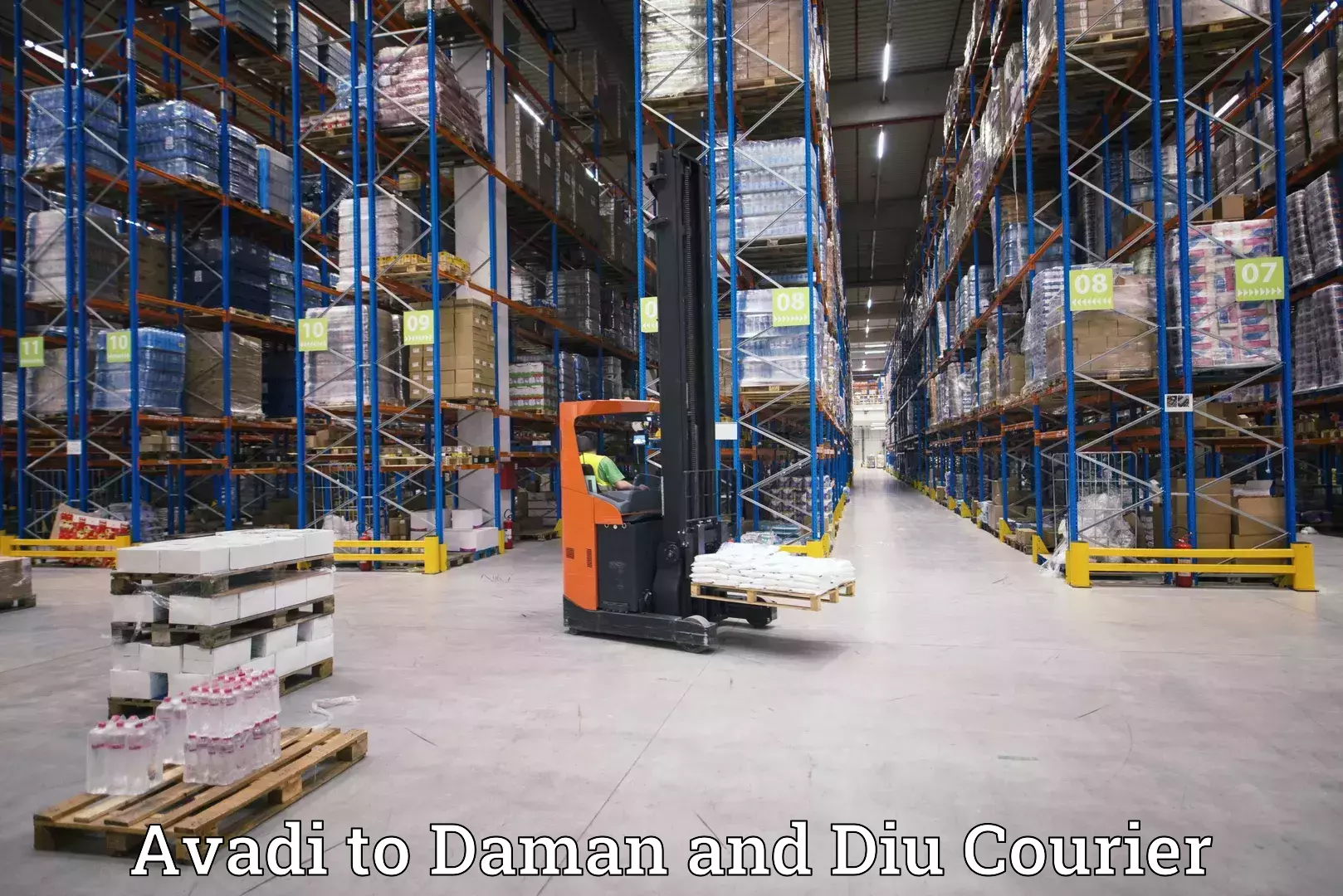 Courier service partnerships Avadi to Daman