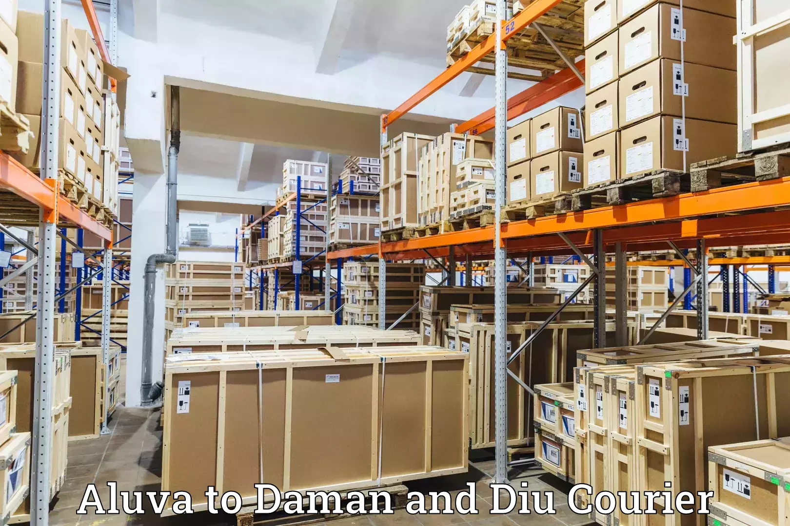 Secure shipping methods Aluva to Daman and Diu