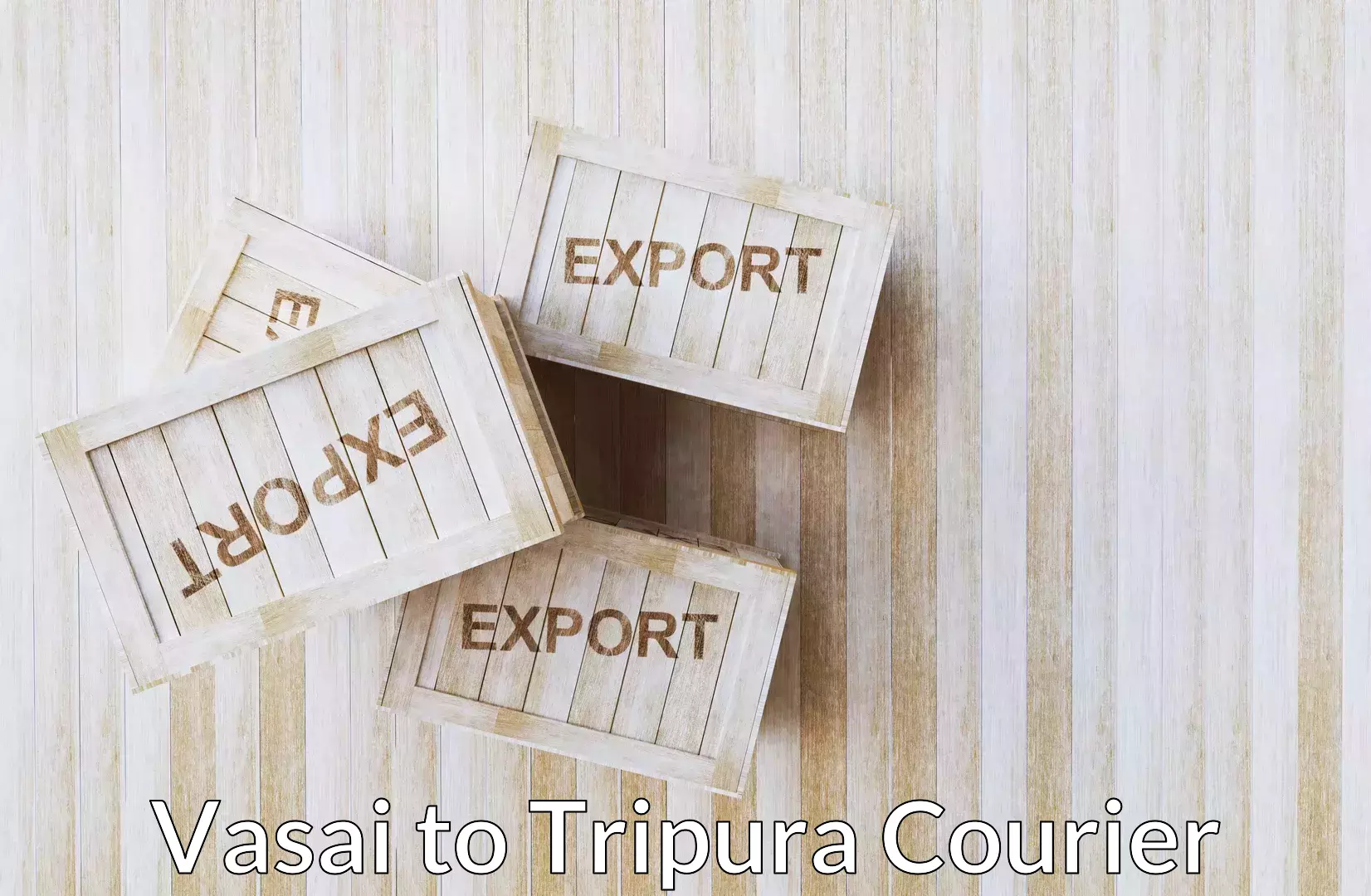 Affordable luggage shipping in Vasai to Udaipur Tripura