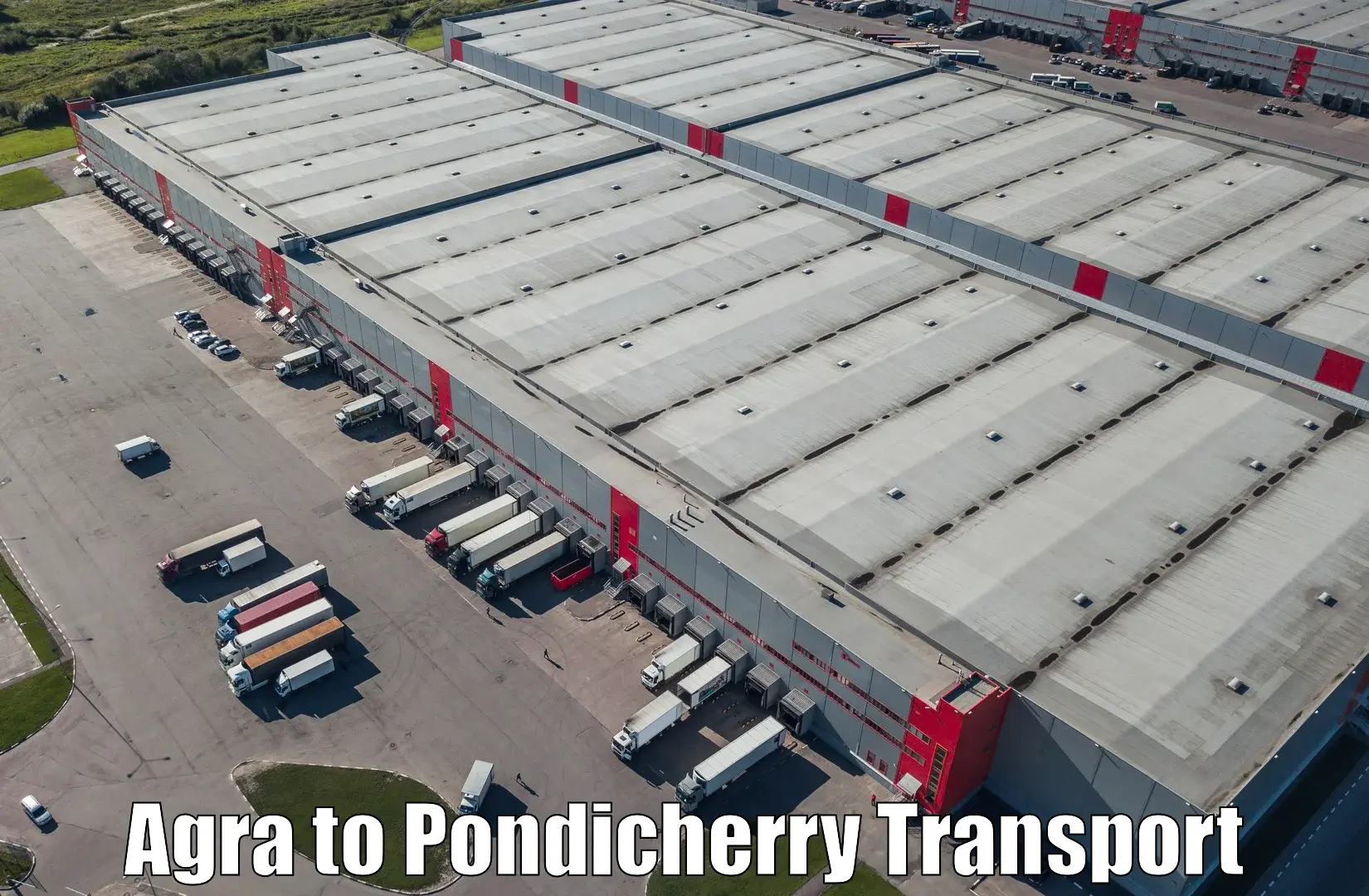 Truck transport companies in India Agra to Pondicherry University