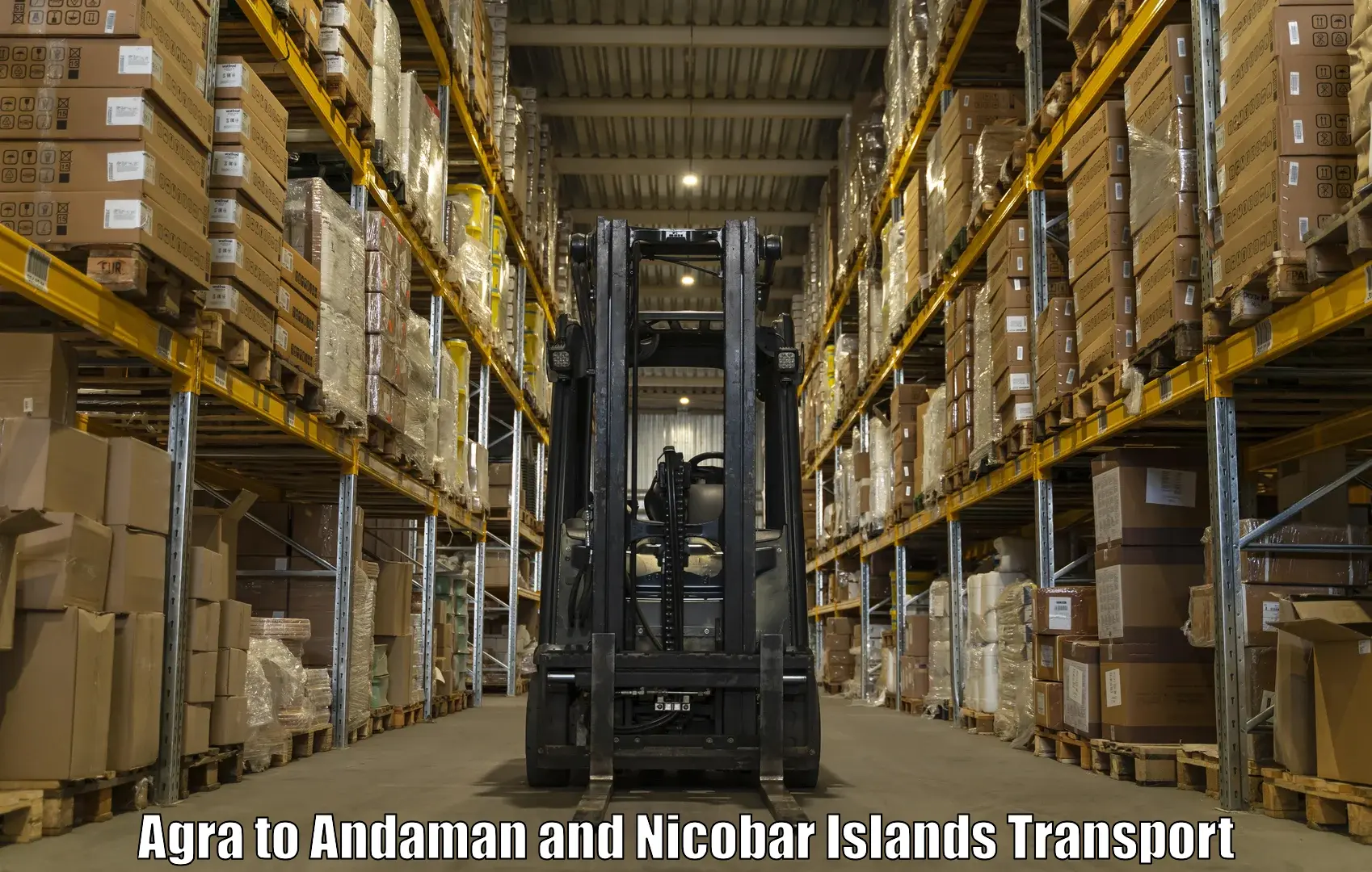 Air freight transport services Agra to Andaman and Nicobar Islands