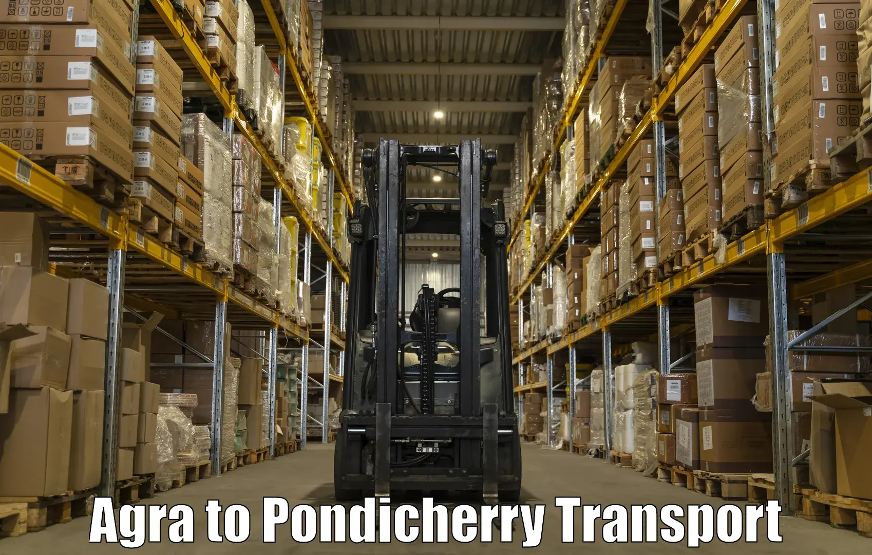 Pick up transport service Agra to Pondicherry