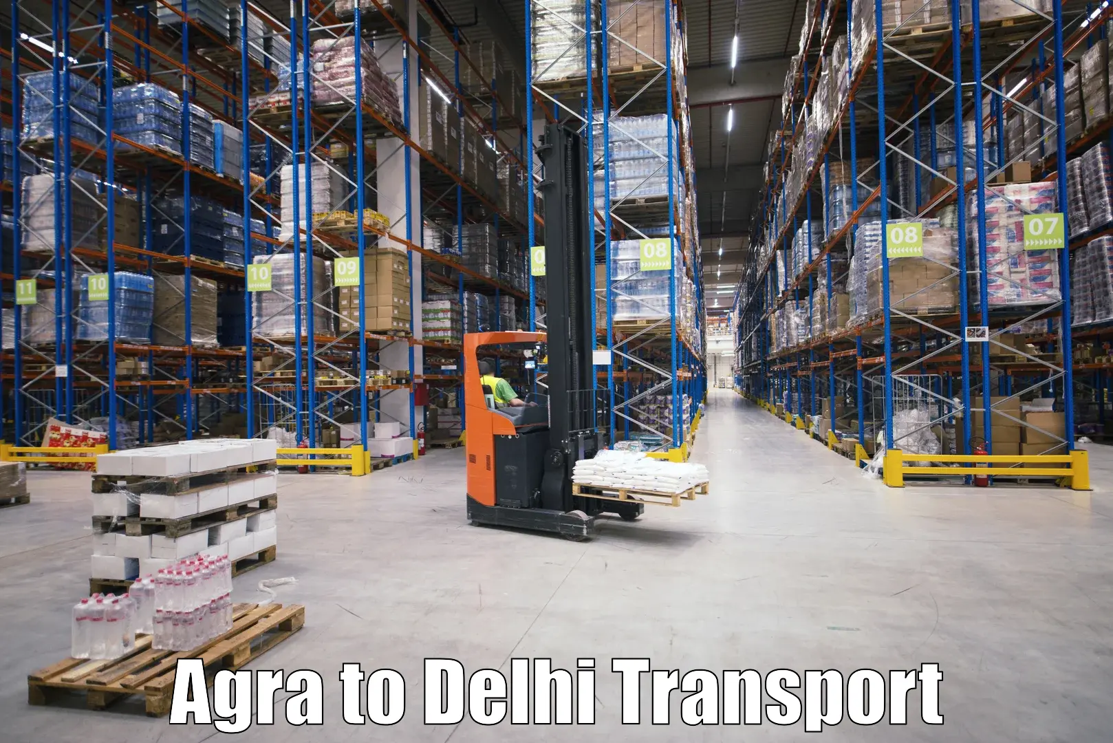 Two wheeler transport services Agra to Kalkaji