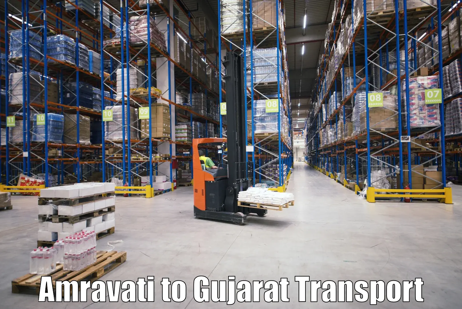 Vehicle courier services Amravati to Satlasana